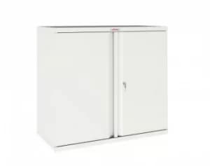 SC Series SC0891WK 2 Door 1 Shelf Stationery Cupboard in White with Key Lock