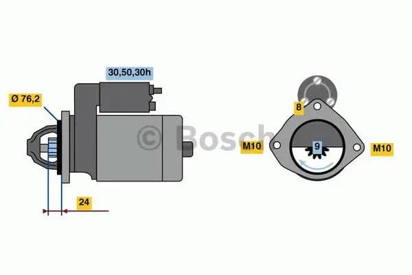 Bosch Starter motor Starter Output: 2kW 0 986 022 880 Starter,Engine starter BMW,3 Limousine (E46),5 Limousine (E60),5 Touring (E61),3 Touring (E46)
