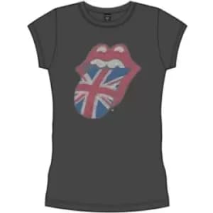 Rolling Stones Classic Tongue Black Ladies T Shirt: Large