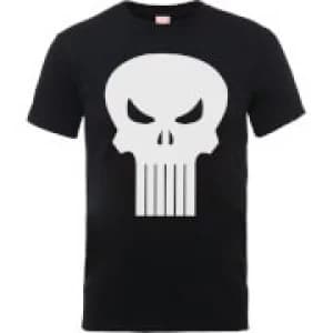 Marvel The Punisher Skull Logo Mens Black T-Shirt - L - Black