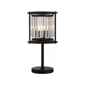 Luminosa Guilford Table Lamp, E27, Satin Black, Clear
