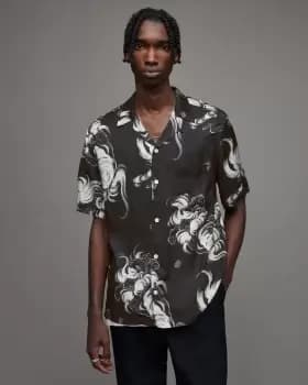 AllSaints Zion Kimono Print Shirt