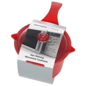 Easycook Microwave Red Large Sauce Pan & Lid 0.9L