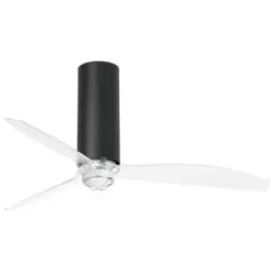 Faro tube - LED Matt Black, Transparent Ceiling Fan with dc Smart Motor - Remote Included, 3000K
