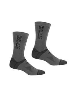 Regatta 2 Pack of Wool Hiker Socks - Navy, Size 9-12, Men