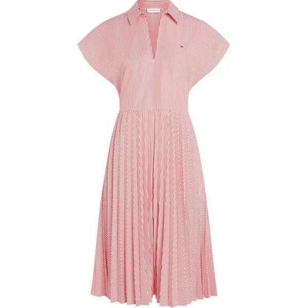 Tommy Hilfiger Tommy Ithaka Plt Drs Ld43 Shirt Dresses 8 (XS) Red 68716308310