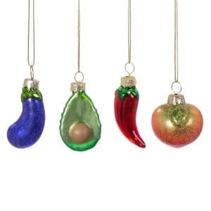 Sass & Belle (Set of 4) Mini Fruit & Veg Baubles