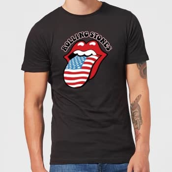 Rolling Stones US Flag Mens T-Shirt - Black - 3XL - Black