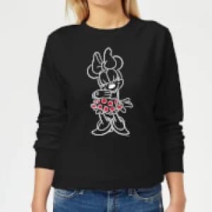Disney Mini Mouse Line Art Womens Sweatshirt - Black