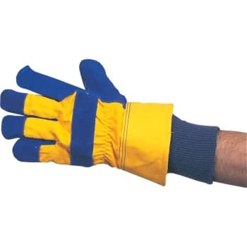 Split Leather Arctic Thinsulate Blue/Yellow Cold Resistant Rigger Gloves - Size 9