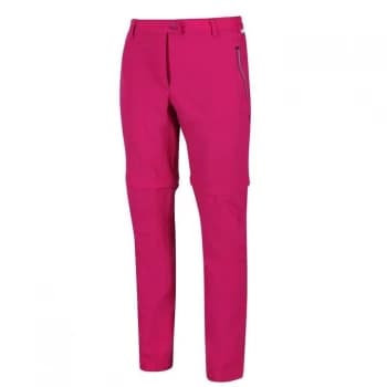 Regatta Womens Highton Stretch Zip Off Trousers(Regular L - Dark Cerise