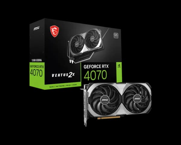 MSI GeForce RTX 4070 Ventus 2X E1 OC 12GB GDDR6 Graphics Card