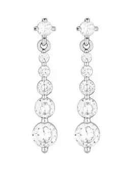 Jon Richard Rhodium Plated Cubic Zirconia Graduated Solitaire Drop Earrings
