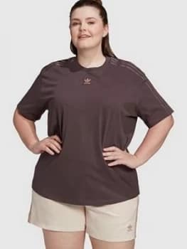 adidas Originals New Neutral Boyfriend Tee - Plus Size, Dark Brown, Size 1X, Women