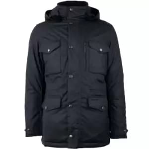 Barbour Mens Winter Sapper Wax Jacket Black Slate Large