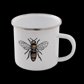 Bees Enamel Mug - White