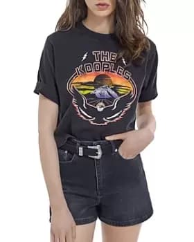 The Kooples Graphic Logo Cropped Tee