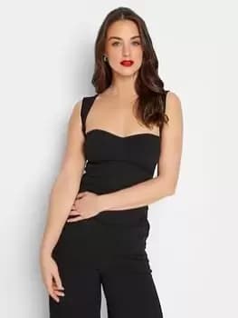 Long Tall Sally Long Tall Sally Black Sleeveless Corset Top, Black, Size 16, Women