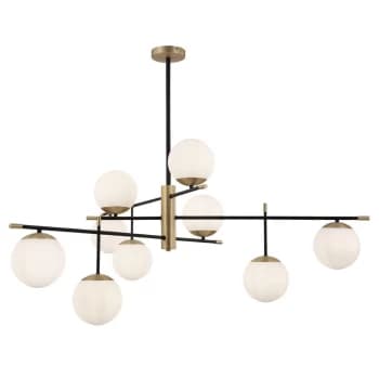Nostalgia Globe Ceiling Pendant Lamp Matt Gold , 9 Light, E14