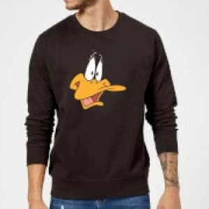 Looney Tunes Daffy Duck Face Sweatshirt - Black