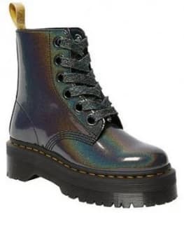 Dr Martens Vegan Molly 8 Eye Ankle Boot - Gunmetal