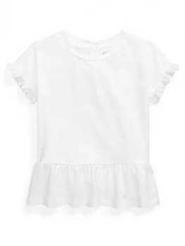 Ralph Lauren Baby Girls Peplum Hem T-Shirt - White