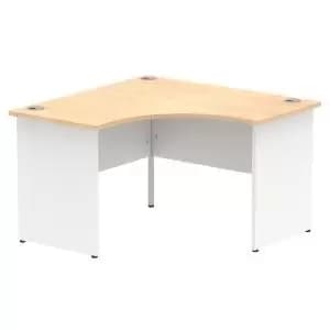 Impulse 1200mm Corner Office Desk Maple Top White Panel End Leg