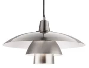 Olsen 1 Light Dome Ceiling Pendant Brushed Steel, E27