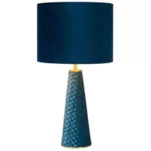 Lucide EXTRAVAGANZA VELVET - Table Lamp - Ø25cm - 1xE27 - Turquoise