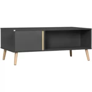 Coffee Table Modern Centre Table with Storage Rectangular Side Table Grey - Grey - Homcom