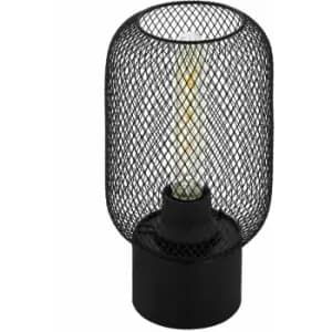 Loops - Table Lamp Desk Light Black Steel Round Wire Mesh Shade 1 x 60W E27 Bulb