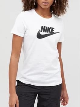 Nike Sportswear Essential SS Tee - White, Size XS, Women