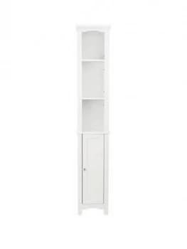 Lloyd Pascal Bude Tallboy Bathroom Unit - White (Includes Chrome And Crystal Handles)