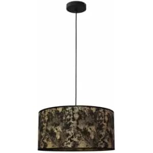 Helam Abba Cylindrical Pendant Ceiling Light Black, Gold 40cm