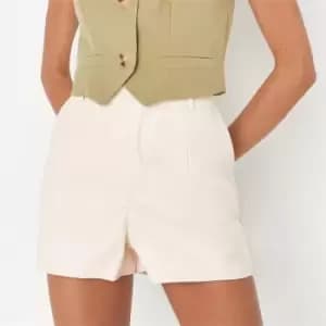 Missguided Faux Leather Shorts - Cream