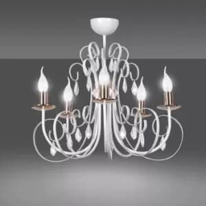 Emibig Foreman White Multi Arm Semi Flush Ceiling light 5x E14