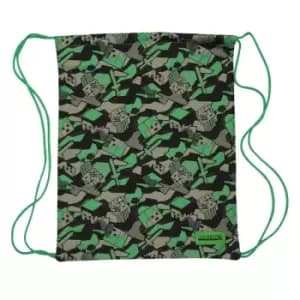 Minecraft - Girls Camo Creeper Gym Bag (One Size) (Green/Black) - Green/Black