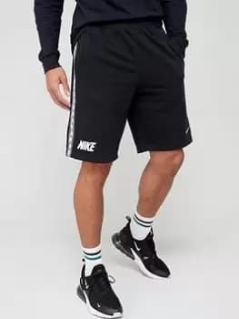 Nike NSW Repeat Tape French Terry Shorts - Black/White, Size L, Men