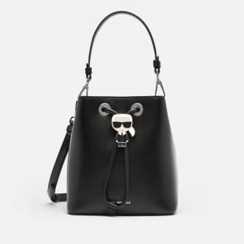 KARL LAGERFELD Womens K/Ikonik Bucket Bag - Black