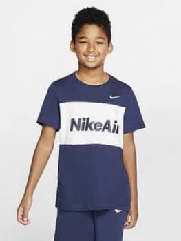 Nike Sportswear Air Older Boys T-Shirt - Navy/White