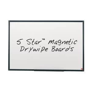 5 Star Office 900 Lightweight Drywipe Magnetic Whiteboard with Fixing Kit and Detachable Pen Tray