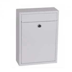 Phoenix Letra Front Loading Mail Box MB0116KW in White with Key Lock