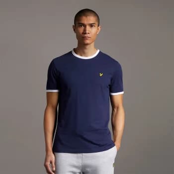 Mens Ringer T-Shirt - Navy/White - L