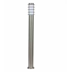 Minisun - 2 x Outdoor Stainless Steel Bollard Lantern Light Posts - No Bulbs