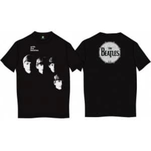 With The Beatles Mens Black Vintage Print T Shirt: Large