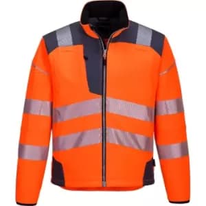Portwest PW3 Hi Vis Soft Shell Winter Rain Jacket Orange / Grey M