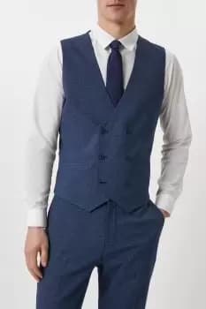 Mens Blue Semi Plain Waistcoat