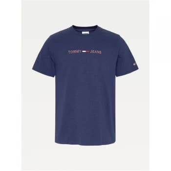 Tommy Jeans 3D Linear Logo T Shirt - Twilight Navy