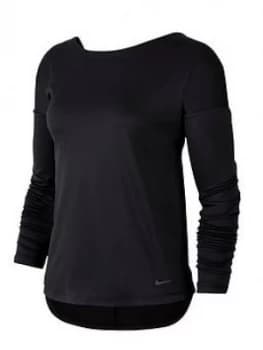 Nike Pro Training Elastika LS Top - Black, Size XL, Women