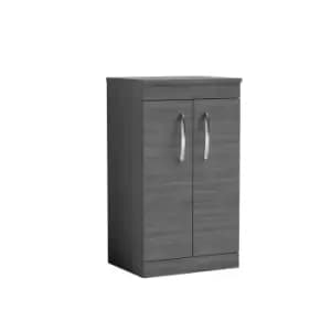 Nuie Athena 500 Floor Standing 2-door Vanity & Worktop - Grey Woodgrain